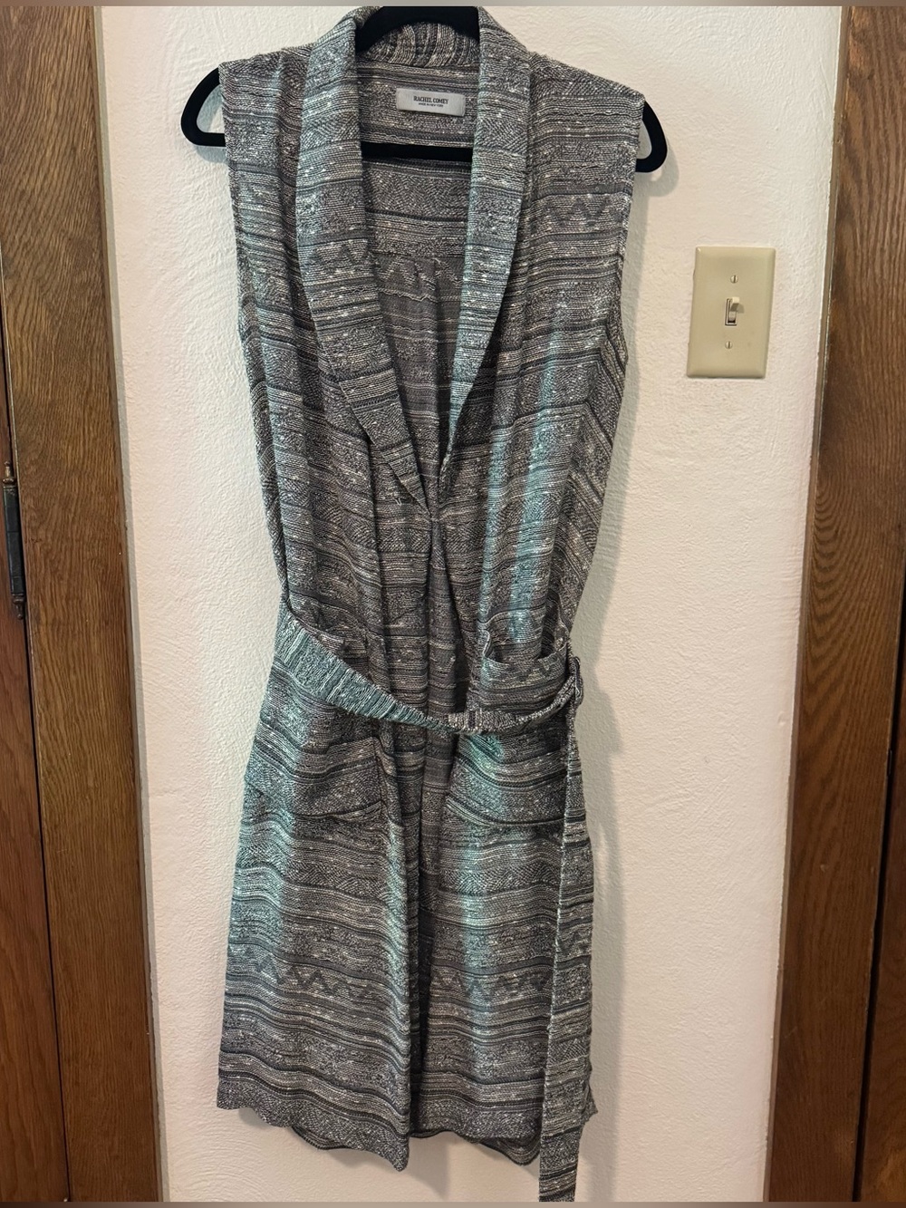 Rachel Comey Belted Patterned Viscose/Cotton Size 4 tunic/dress/vest